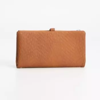 Кошелёк на кнопке, цвет коричневый