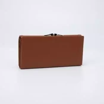 Кошелёк на кнопке, цвет коричневый