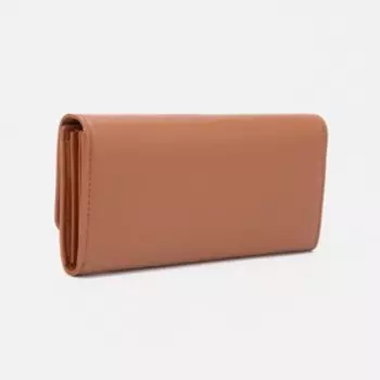 Кошелёк на кнопке, цвет коричневый