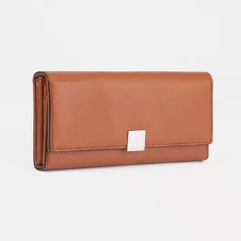 Кошелёк женский на кнопке, цвет коричневый