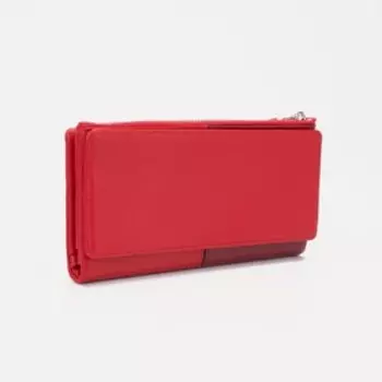 Кошелёк на кнопке, цвет красный