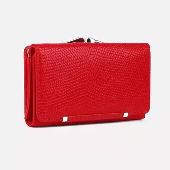 Кошелёк на кнопке, цвет красный