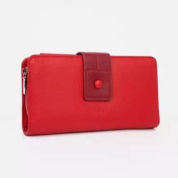 Кошелёк женский на кнопке, цвет красный