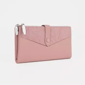 Кошелёк женский на кнопке, цвет розовый