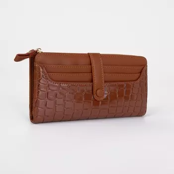 Кошелёк женский на кнопке, цвет рыжий