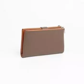 Кошелёк на кнопке, цвет рыжий/коричневый