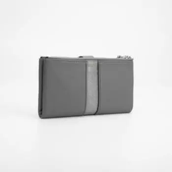 Кошелёк женский на кнопке, цвет серый