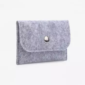 Кошелёк на кнопке, цвет серый
