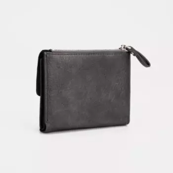 Кошелёк на кнопке, цвет серый/чёрный