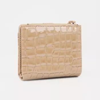 Кошелёк на кнопке, цвет светло-бежевый