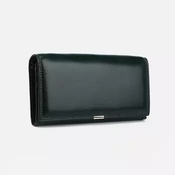 Кошелёк на кнопке, цвет тёмно-зелёный