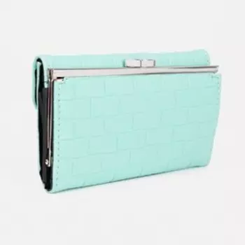 Кошелёк женский на магните, цвет бирюзовый