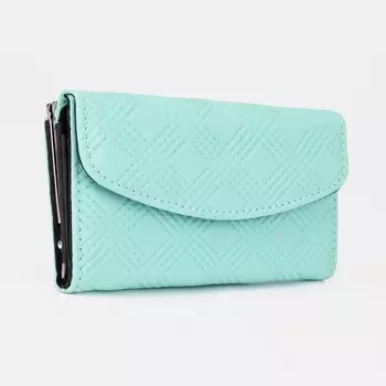 Кошелёк женский на магните, цвет бирюзовый