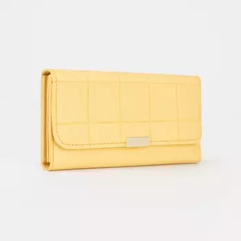 Кошелёк женский на кнопке, цвет жёлтый