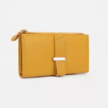 Кошелёк женский на кнопке, цвет жёлтый