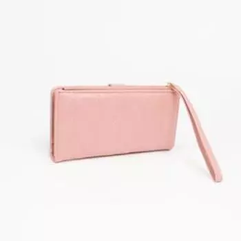 Кошелёк на кнопке, с ручкой, цвет розовый