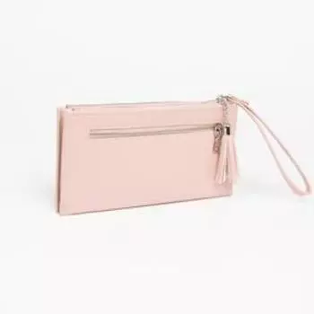 Кошелёк на кнопке, с ручкой, цвет розовый