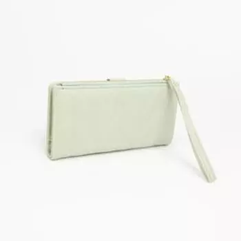 Кошелёк на кнопке, с ручкой, цвет зелёный