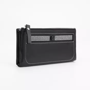 Кошелёк женский на магнитах, цвет чёрный