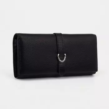 Кошелёк женский на магнитах, цвет чёрный