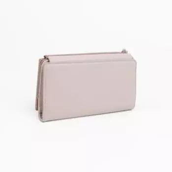 Кошелёк на магнитах, цвет розовый/серый