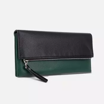 Кошелёк на магнитах, цвет зелёный/чёрный