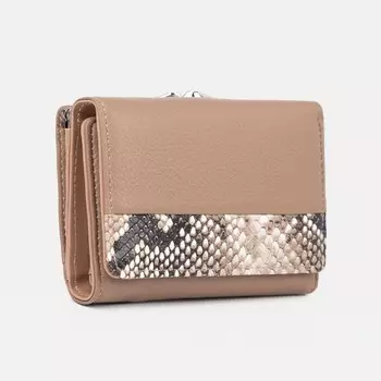 Кошелёк женский на магнитах, цвет бежевый