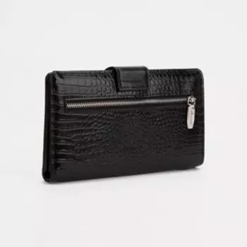 Кошелёк женский на магните, цвет чёрный