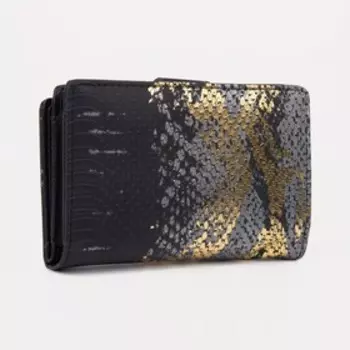 Кошелёк женский на магните, цвет чёрный