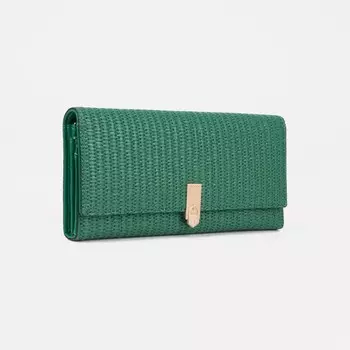 Кошелёк женский на магните, цвет зелёный