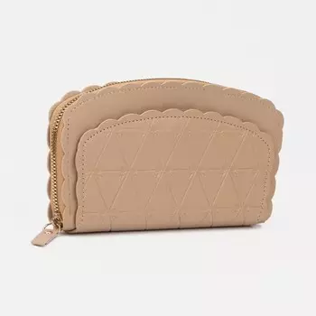 Кошелёк женский на молнии, цвет бежевый