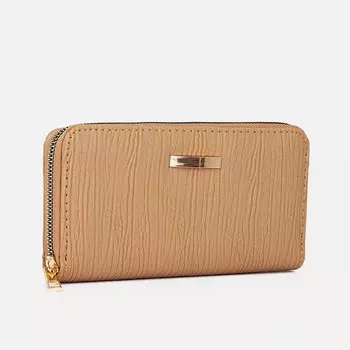 Кошелёк на молнии, цвет бежевый