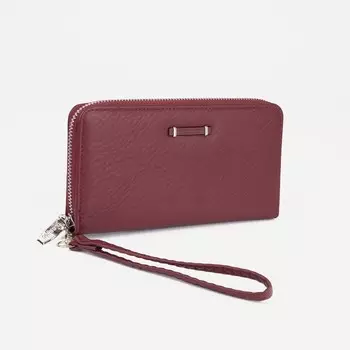 Кошелёк женский на молнии, цвет бордовый