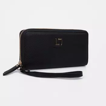Кошелёк женский на молнии, цвет чёрный