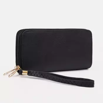 Кошелёк женский на молниях, цвет чёрный