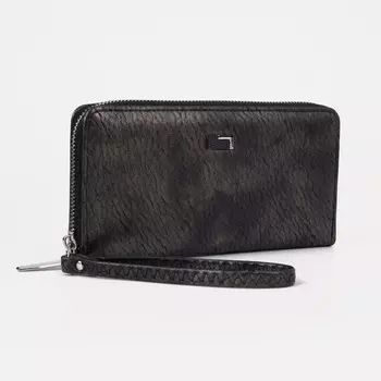 Кошелёк на молнии, цвет чёрный