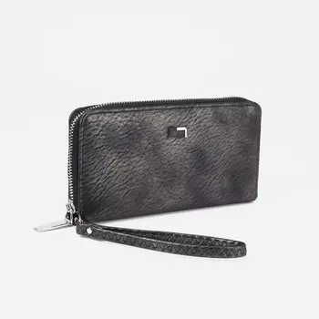 Кошелёк женский на молнии, цвет чёрный