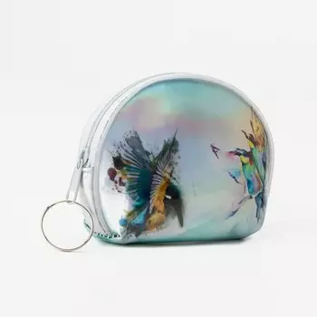 Кошелёк на молнии, цвет голубой