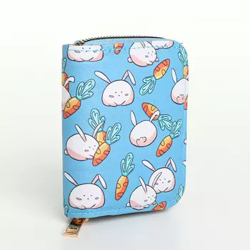 Кошелёк на молнии, цвет голубой