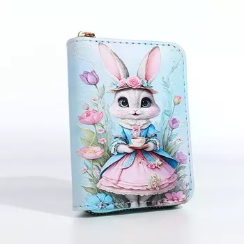 Кошелёк на молнии, цвет голубой