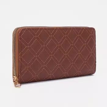 Кошелёк женский на молнии, цвет коричневый