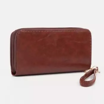 Кошелёк на молниях, цвет коричневый