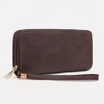 Кошелёк женский на молниях, цвет коричневый