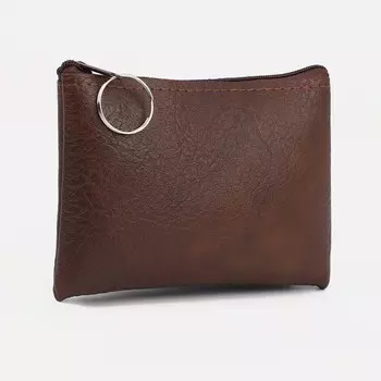 Кошелёк женский на молнии, 1419 см, тёмно-коричневый