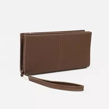 Кошелёк на молнии, цвет коричневый