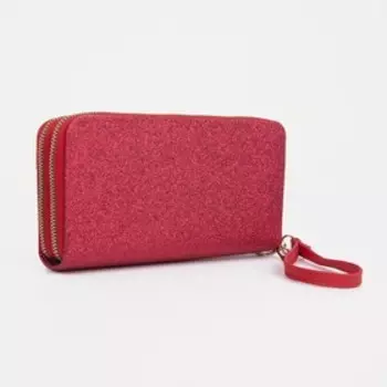 Кошелёк на молниях, цвет красный