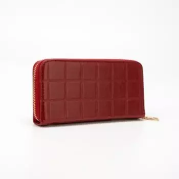 Кошелёк на молнии, цвет красный