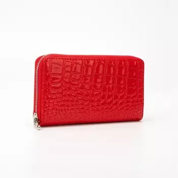 Кошелёк на молнии, цвет красный