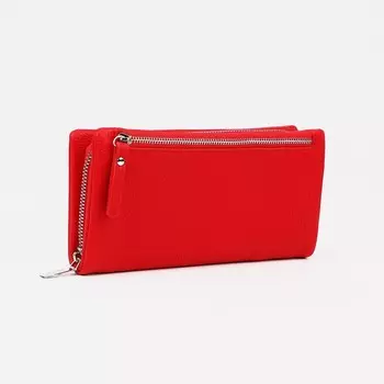 Кошелёк женский на молнии, цвет красный