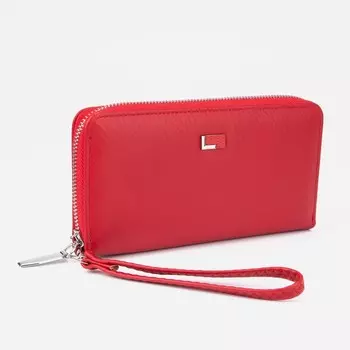 Кошелёк на молнии, цвет красный